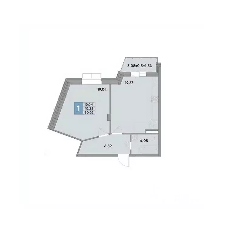 1-к кв. Краснодарский край, Краснодар ул. Шоссе Нефтяников, 26 (49.51 ... - Фото 0