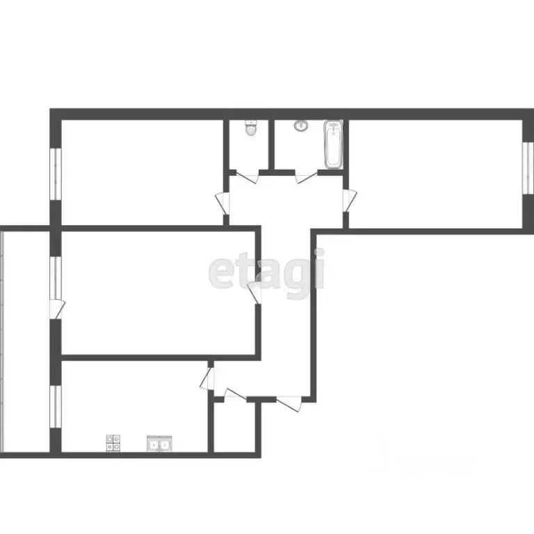 3-к кв. Тюменская область, Тюмень ул. Салтыкова-Щедрина, 59 (63.1 м) - Фото 0