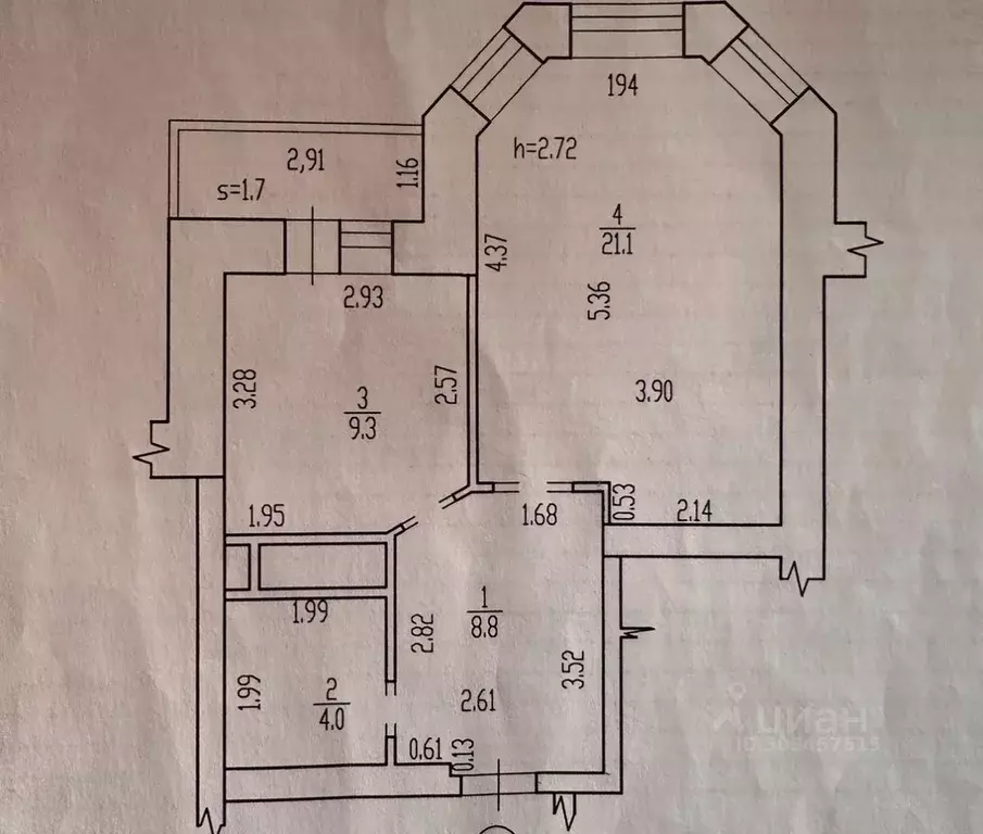 1-к кв. Брянская область, Брянск ул. Фокина, 199 (45.0 м) - Фото 1