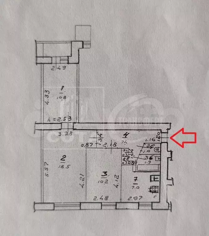 3-к. квартира, 57,4 м, 9/9 эт. - Фото 0