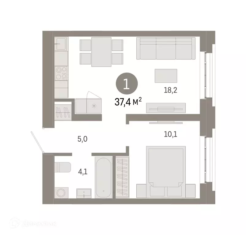 Продаётся 1-к квартира, 37.4 м - Фото 0
