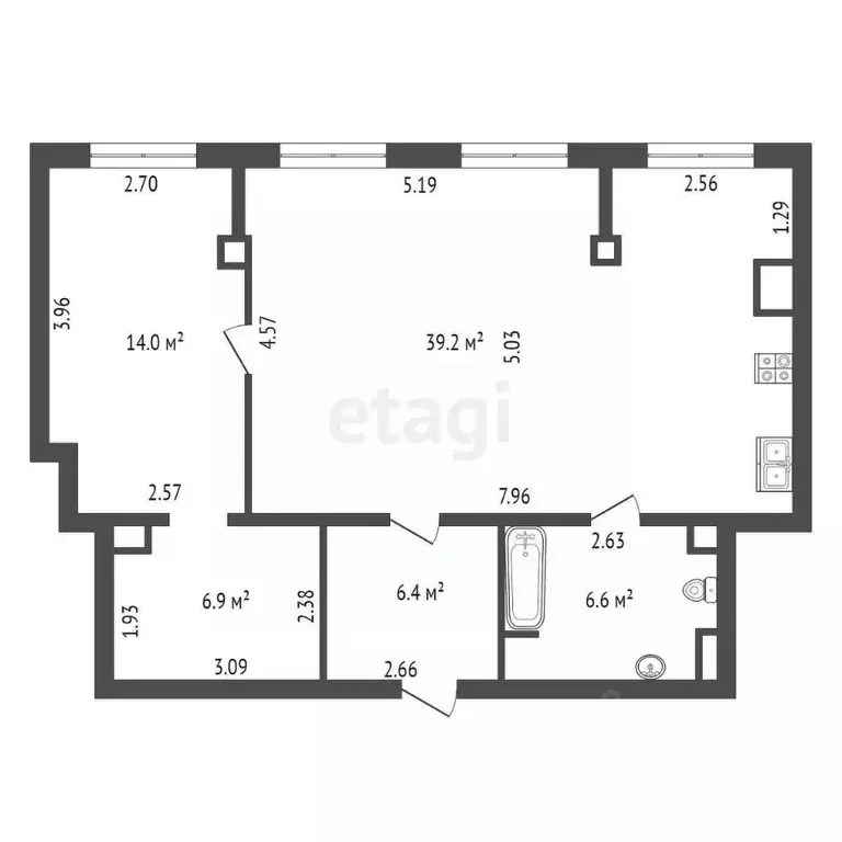 1-к кв. Санкт-Петербург ул. Куйбышева, 26к2 (73.1 м) - Фото 1