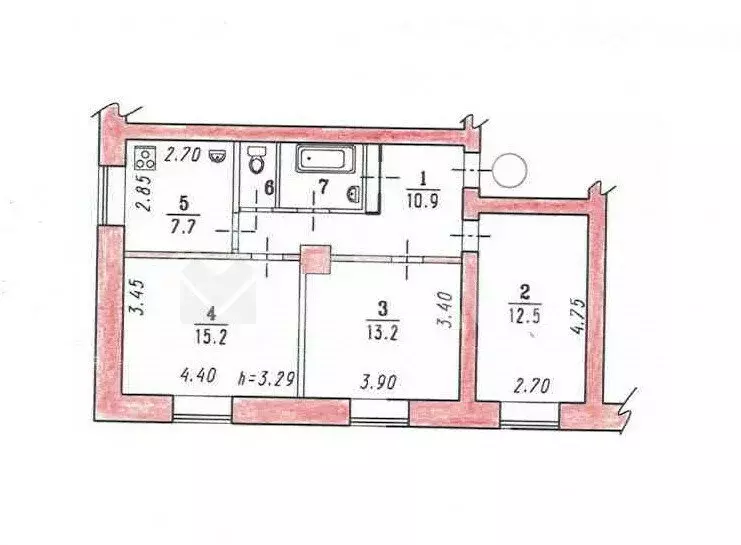 3-комнатная квартира: Омск, улица Серова, 12 (63.9 м) - Фото 2