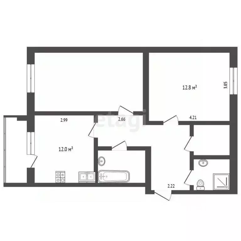 2-к кв. Белгородская область, Белгородский район, Северный городское ... - Фото 1