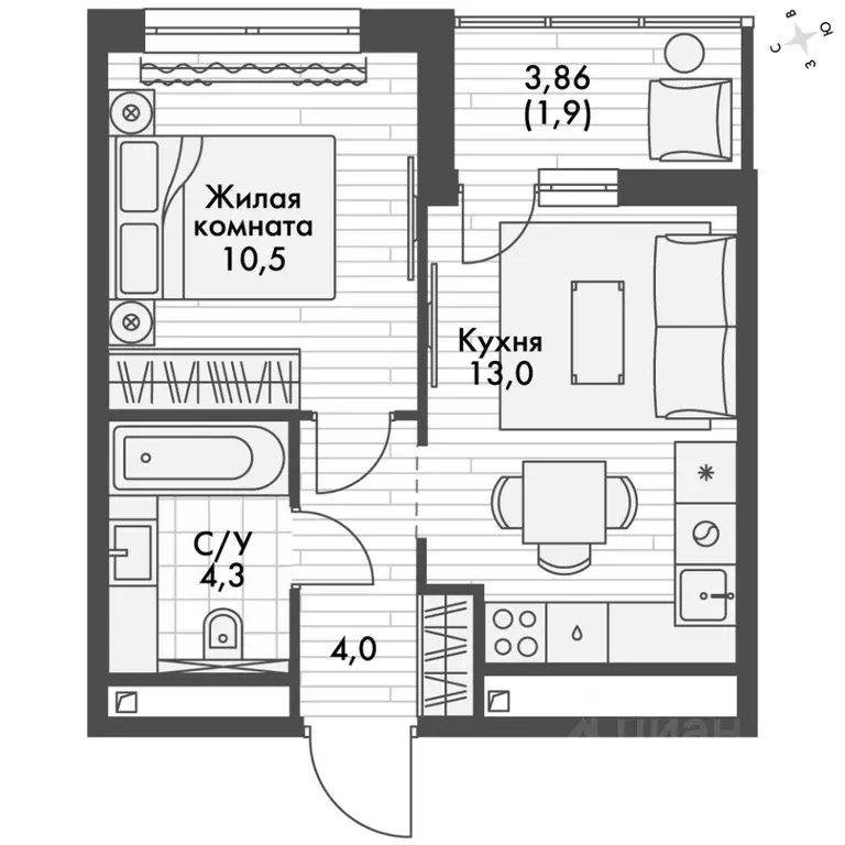 1-к кв. Татарстан, Зеленодольский район, Октябрьское с/пос, пос. ... - Фото 1