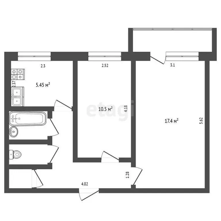 2-комнатная квартира: Минусинск, улица Ванеева, 21 (43.9 м) - Фото 0