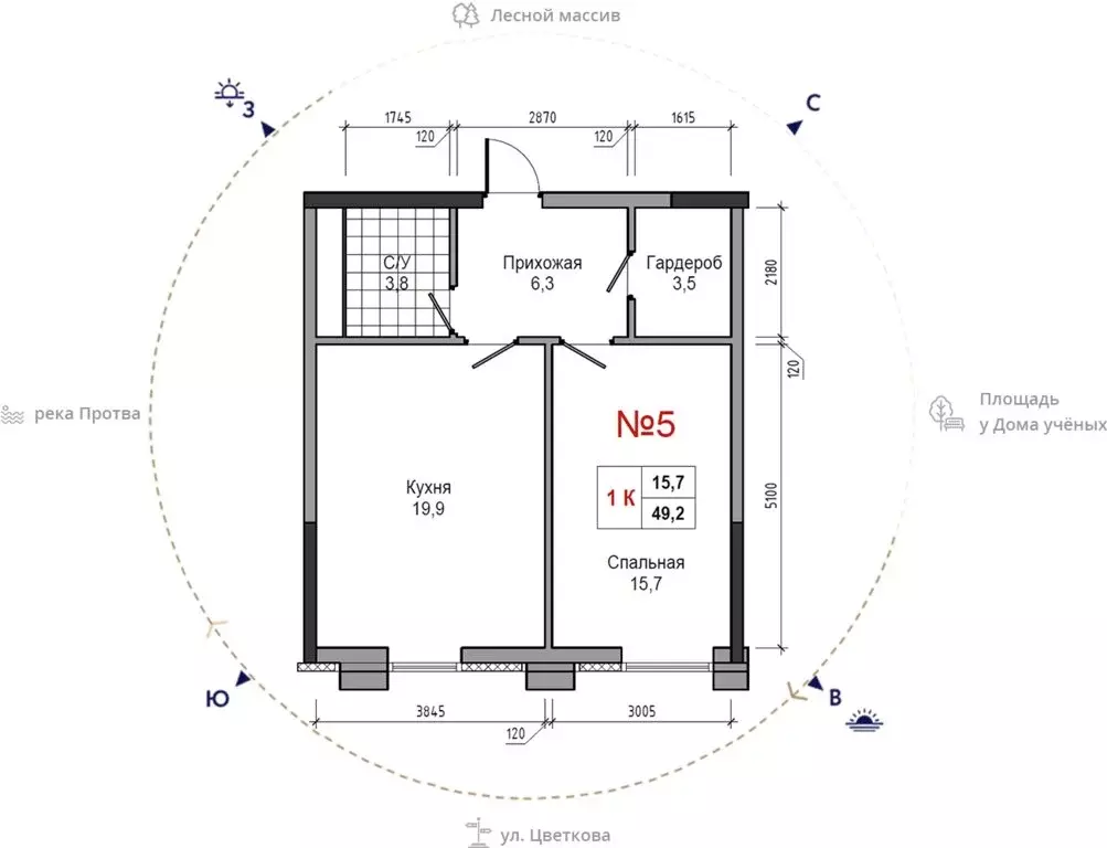 1-комнатная квартира: Обнинск, улица Усачёва, 4 (49.2 м) - Фото 1
