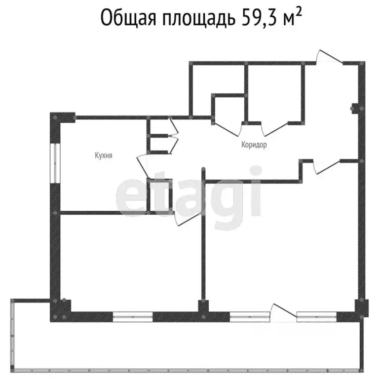 2-к кв. Ростовская область, Ростов-на-Дону просп. Ленина, 46/2 (59.2 ... - Фото 1