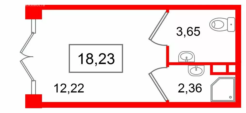 Помещение свободного назначения (18.23 м) - Фото 2