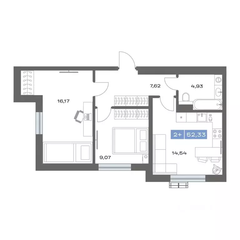 2-к кв. Тюменская область, Тобольск Зона ВУЗов тер., Ритм жилой ... - Фото 1