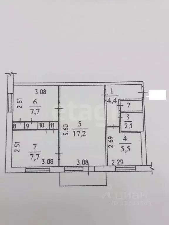 3-к кв. Кемеровская область, Кемерово Спортивная ул., 18 (47.0 м) - Фото 2