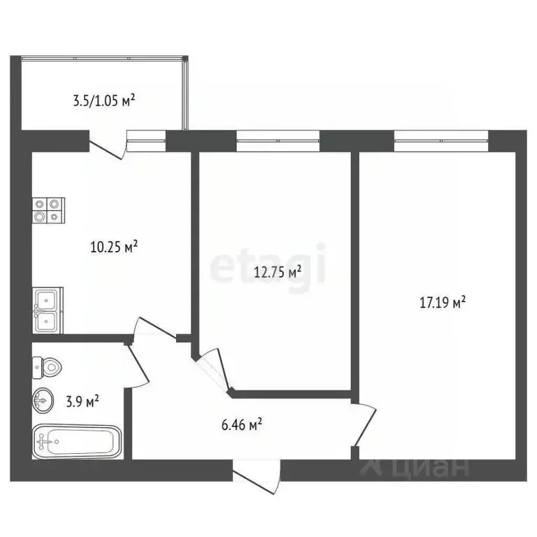 2-к кв. Ярославская область, Ярославль ул. Малая Норская, 3 (51.6 м) - Фото 2