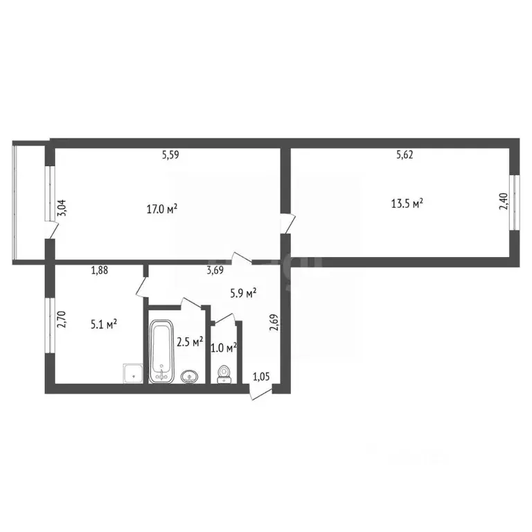 2-к кв. Амурская область, Ивановский муниципальный округ, с. ... - Фото 1