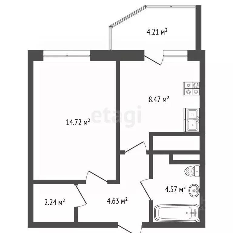 1-к кв. Московская область, Балашиха ул. Дмитриева, 10 (39.1 м) - Фото 2