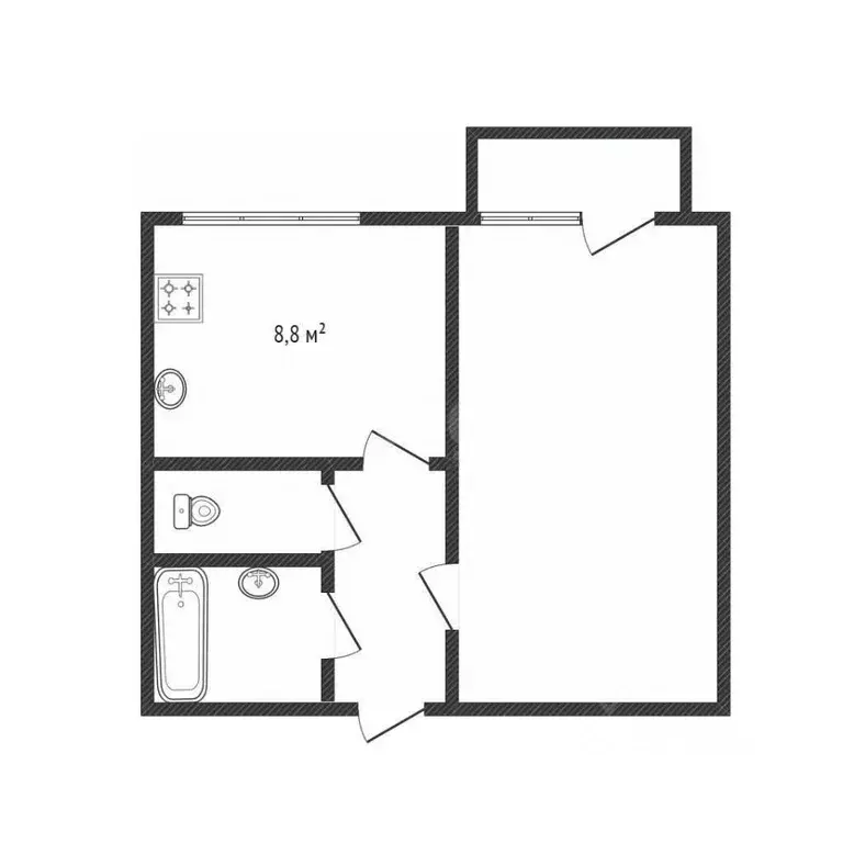 1-к кв. Белгородская область, Белгород ул. Конева, 21 (34.0 м) - Фото 2