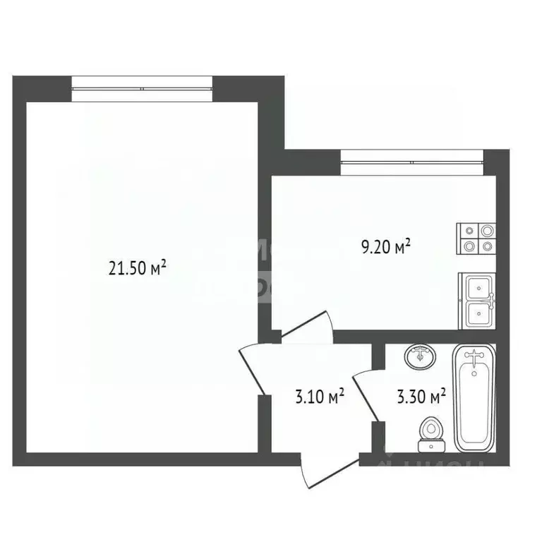 1-к кв. Ханты-Мансийский АО, Сургут Контейнерная ул., 4 (41.0 м) - Фото 1