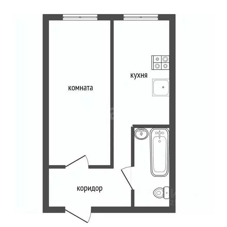 1-к кв. Воронежская область, Воронеж Ростовская ул., 74 (29.5 м) - Фото 2