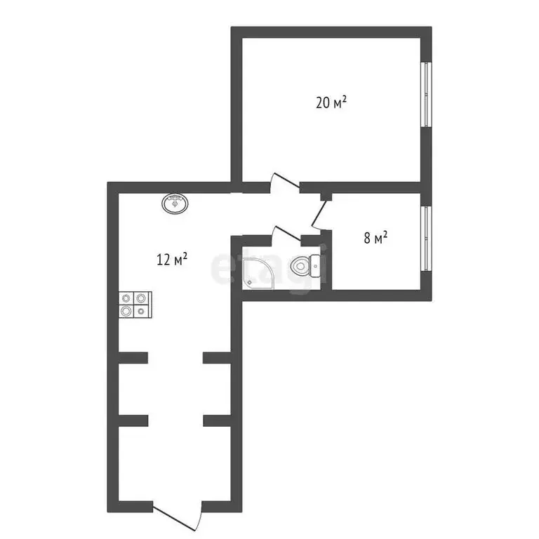 2-комнатная квартира: посёлок Пчёвжа, улица Комарова, 1 (50.8 м) - Фото 1