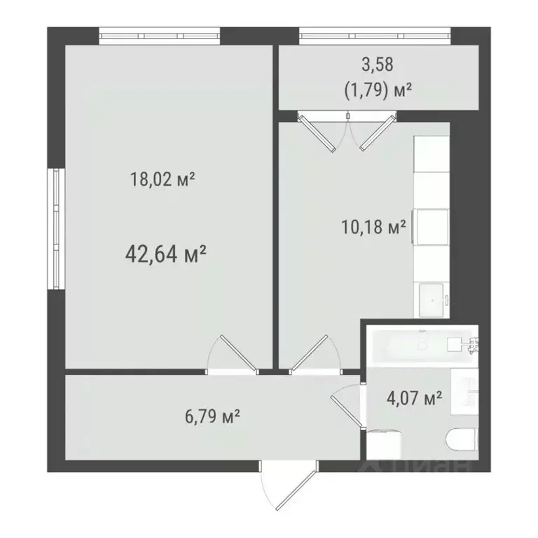 1-к кв. Сахалинская область, Южно-Сахалинск ул. Ленина (40.85 м) - Фото 0