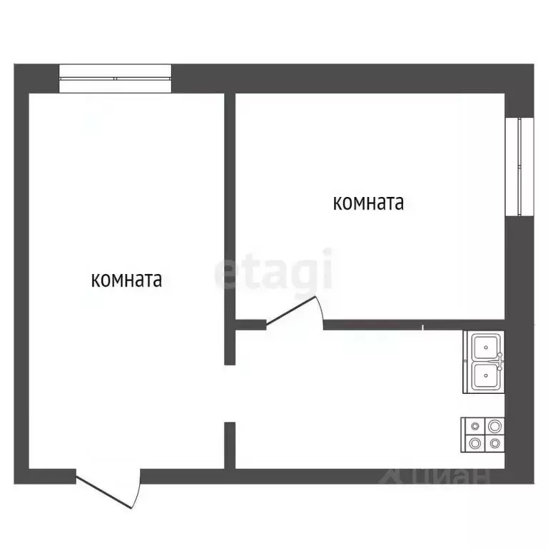 2-к кв. Владимирская область, Муром Новая ул., 1 (23.7 м) - Фото 1