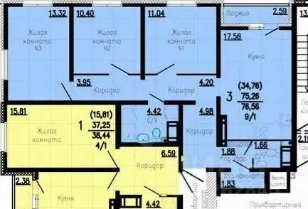 3-к кв. Свердловская область, Екатеринбург ул. Заводская, 94 (76.0 м) - Фото 0