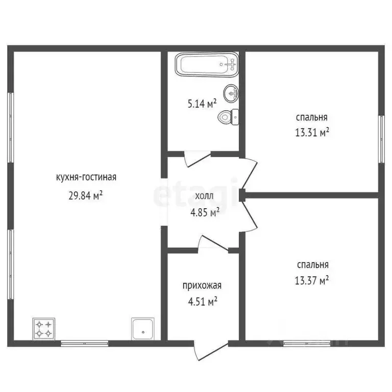 Дом в Калужская область, Ферзиковский район, Грабцево с/пос, Деревня ... - Фото 2
