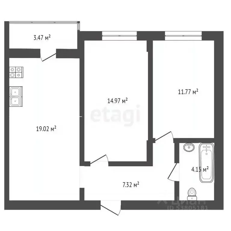 2-к кв. Ростовская область, Батайск Комсомольская ул., 135к2 (60.0 м) - Фото 1