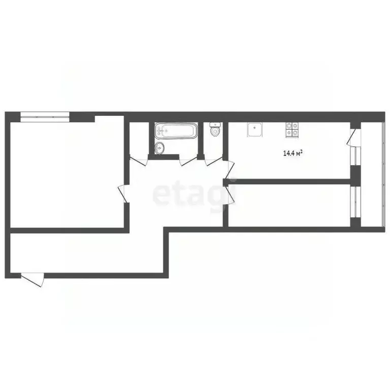 2-к кв. Тюменская область, Тюмень Мелиораторов мкр, ул. Мелиораторов, ... - Фото 2