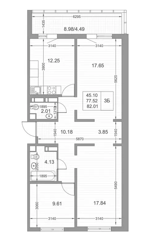 3-комнатная квартира: Усады, Счастливая улица, 15 (82 м) - Фото 1