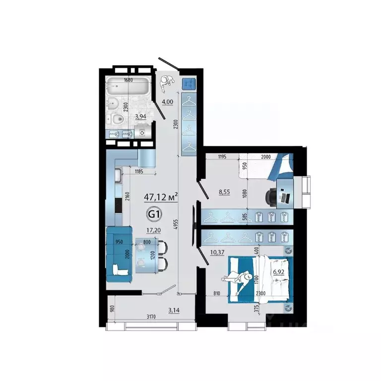 3-к кв. Приморский край, Владивосток просп. Красного Знамени (47.12 м) - Фото 1