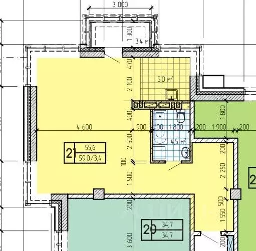 Студия Приморский край, Находка  (55.6 м) - Фото 1