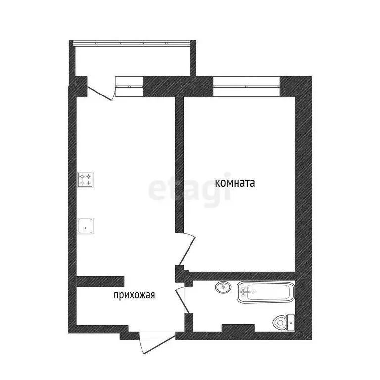 1-комнатная квартира: Омск, микрорайон Солнечный, улица Комкова, 8 (25 ... - Фото 0