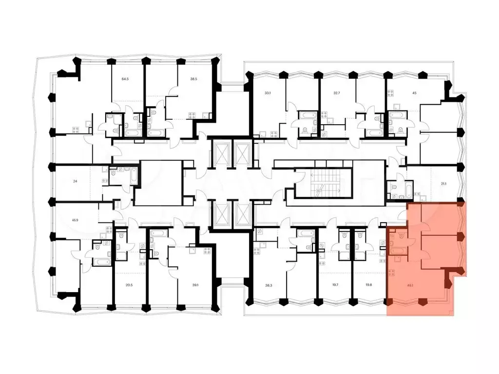 2-к. квартира, 49,1 м, 21/31 эт. - Фото 1