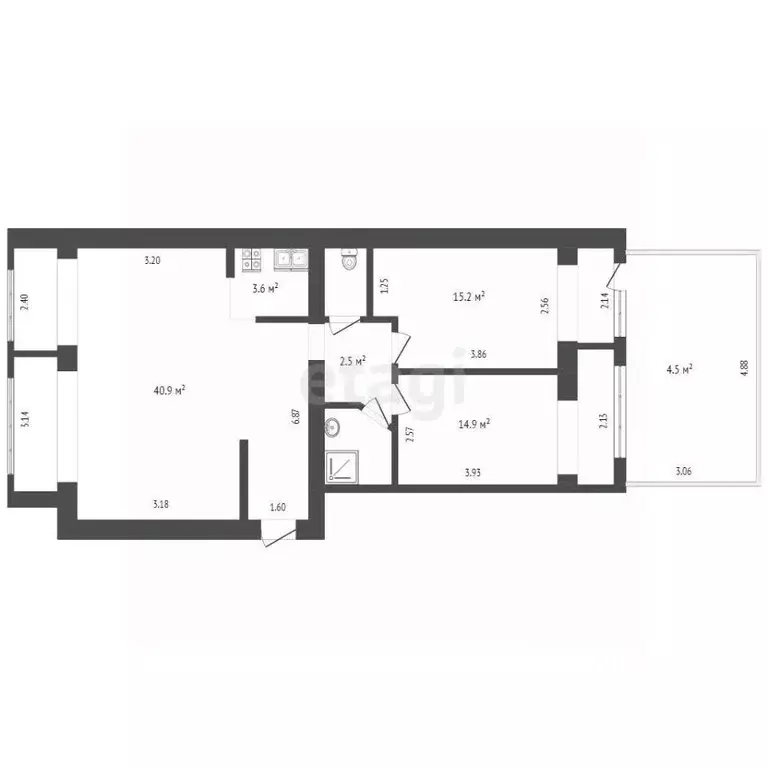 3-к кв. Крым, Симферопольский район, Мирновское с/пос, с. Белоглинка ... - Фото 2