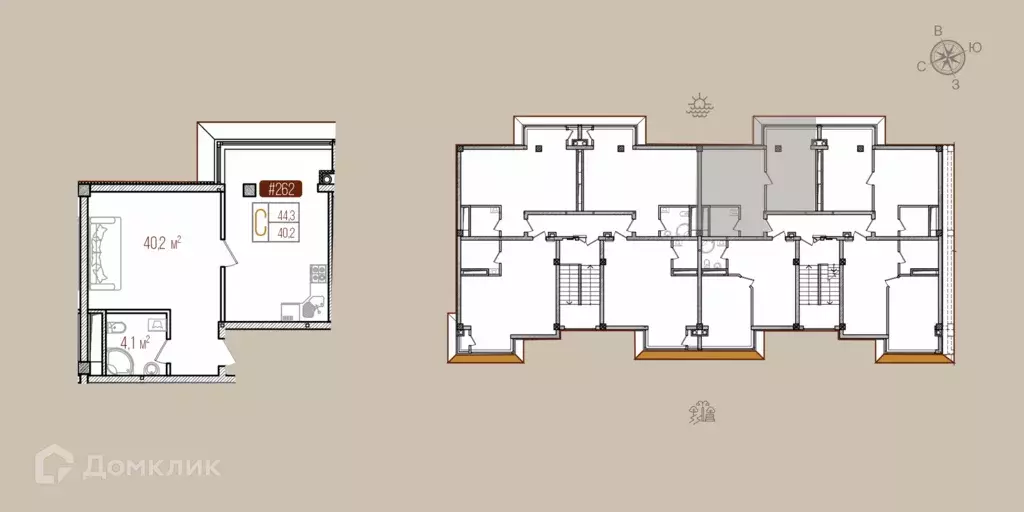 Продаётся квартира-студия, 44.3 м - Фото 0
