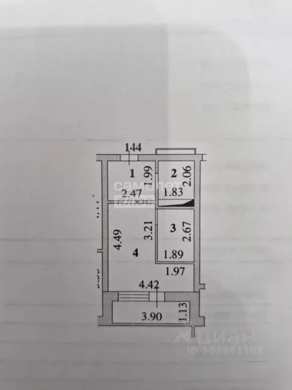 Студия Липецкая область, Липецк ул. Осканова, 1 (27.2 м) - Фото 2