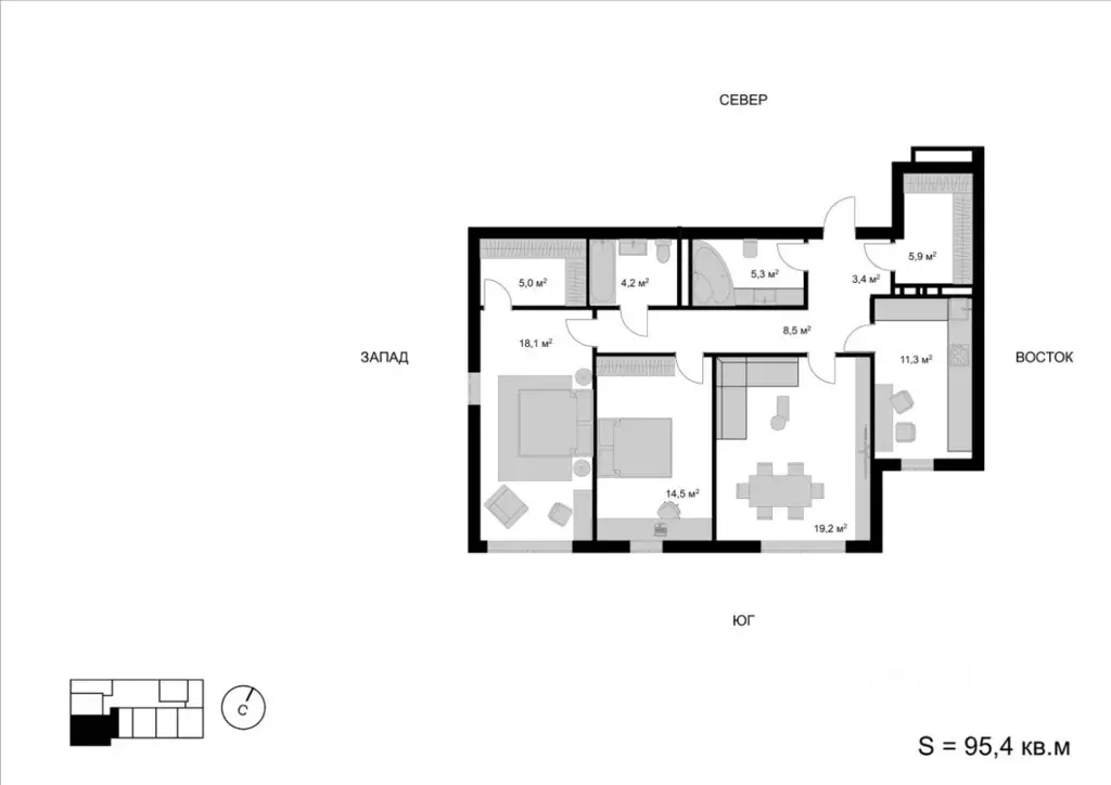 3-к кв. Московская область, Мытищи Пионерская ул., 10 (95.4 м) - Фото 1