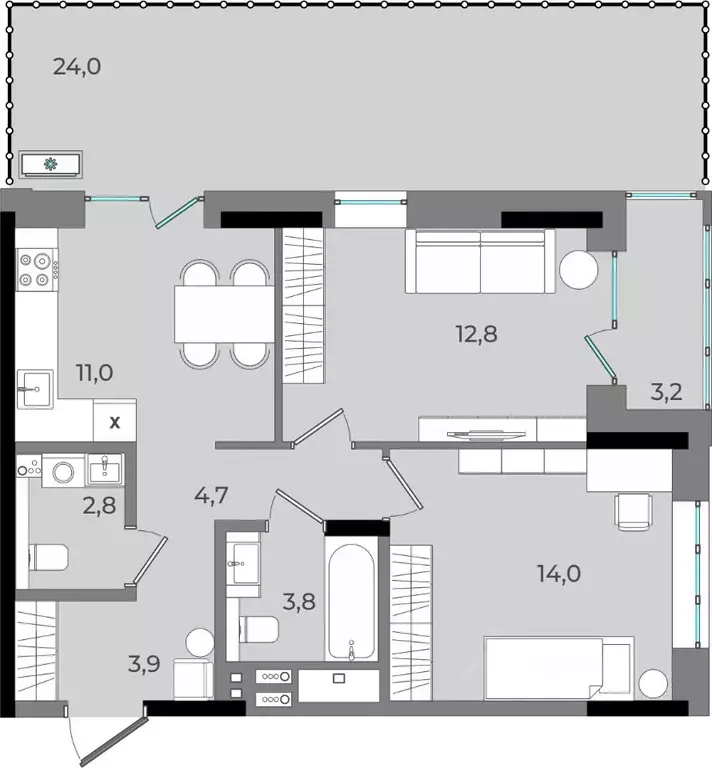 2-к кв. Удмуртия, Ижевск Северо-Западный жилрайон, 2-й мкр, Новый ... - Фото 1