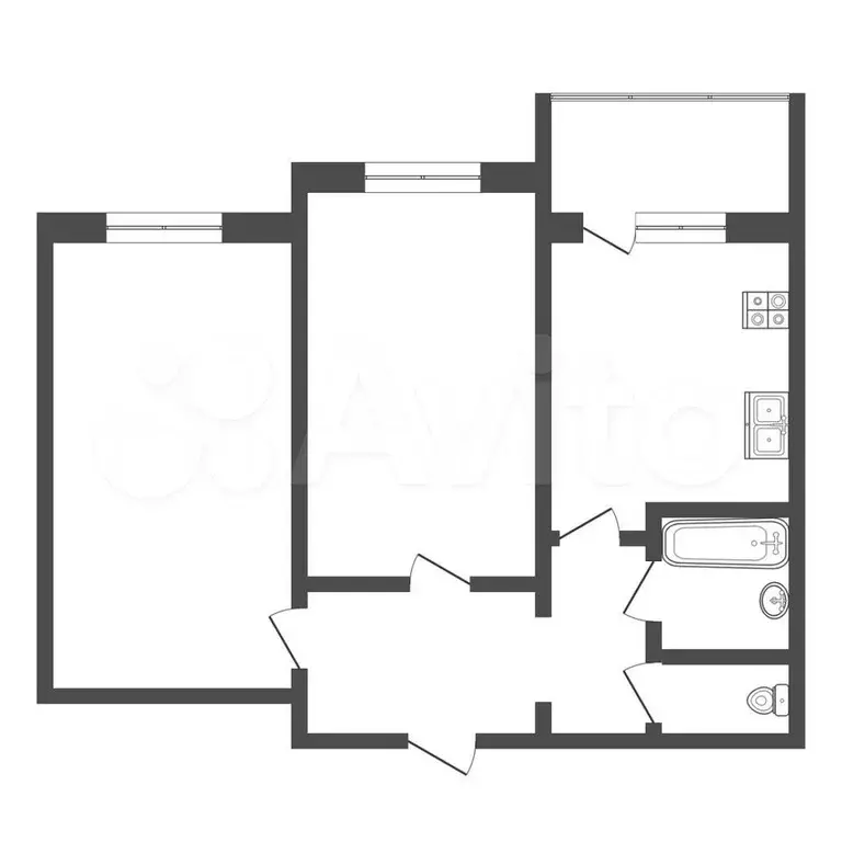 2-к. квартира, 53,5 м, 8/16 эт. - Фото 0