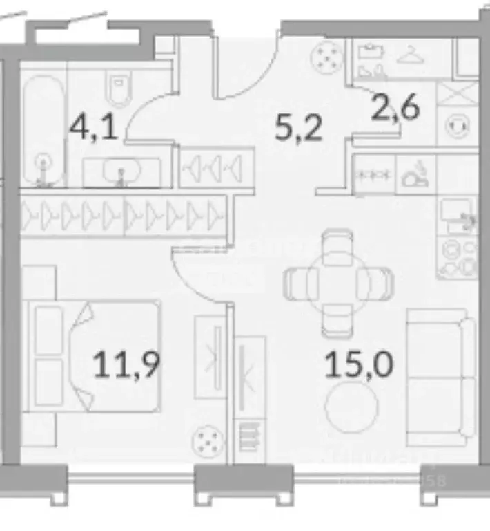 2-к кв. Москва Дубининская ул., 59 (38.9 м) - Фото 0