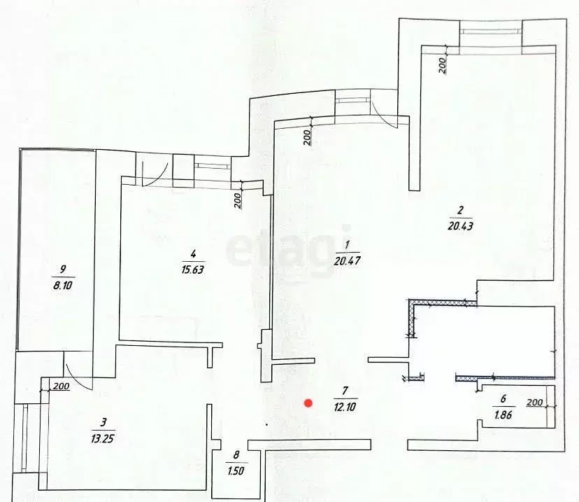3-к кв. Татарстан, Казань ул. Восход, 16 (91.2 м) - Фото 2
