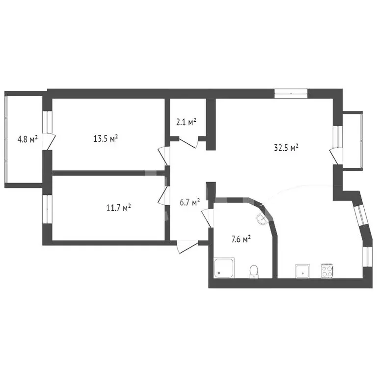 3-комнатная квартира: Тобольск, улица Розы Люксембург, 10 (76 м) - Фото 0