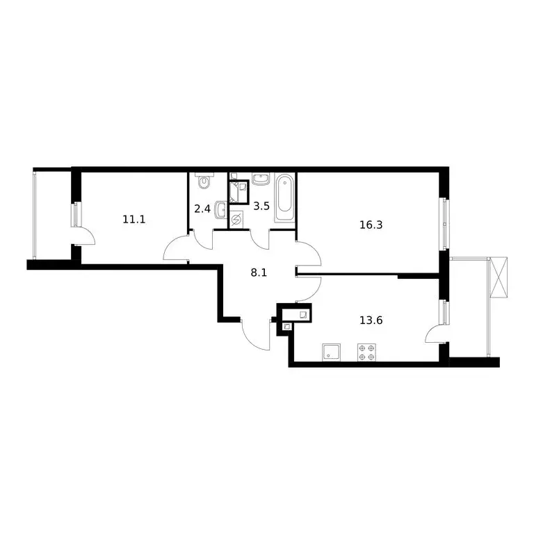 2-комнатная квартира: Москва, Муравская улица, 44к2 (58.7 м) - Фото 1