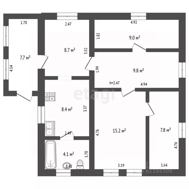 Дом в Мордовия, с. Ельники ул. Кооперативная, 36 (63 м) - Фото 2
