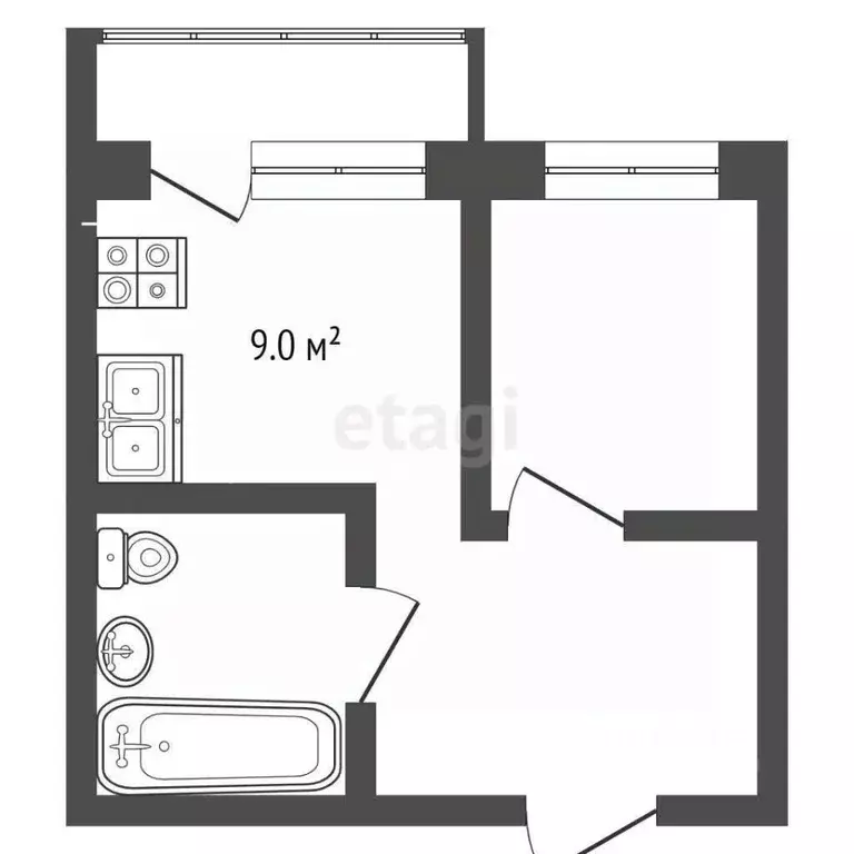 1-к кв. Ярославская область, Рыбинск Центральный мкр, ул. Кирова, 32 ... - Фото 2