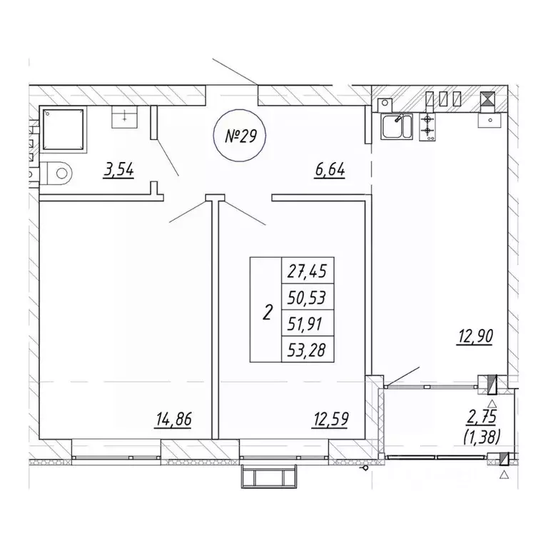 2-к кв. Калининградская область, Зеленоградск  (53.28 м) - Фото 1