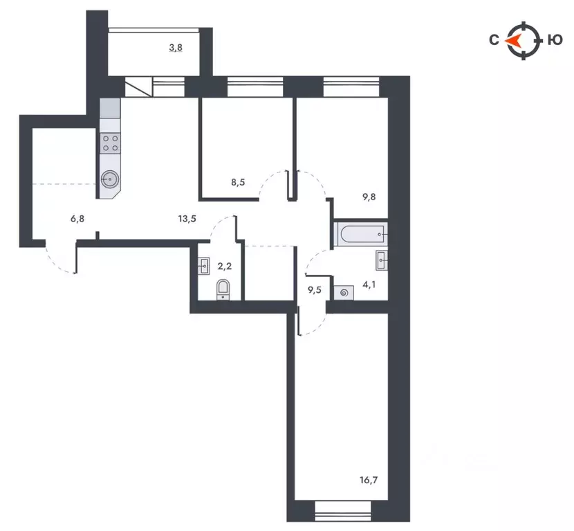3-к кв. Кировская область, Киров ул. Капитана Дорофеева, 24 (75.3 м) - Фото 1