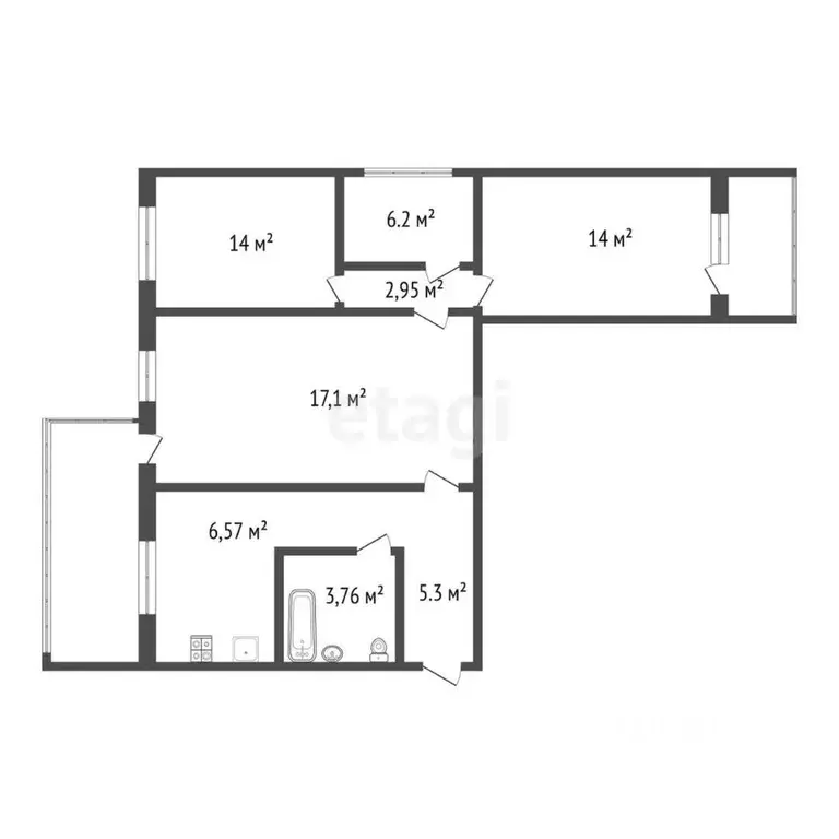 4-к кв. Мордовия, Саранск ул. Пушкина, 74 (64.3 м) - Фото 1