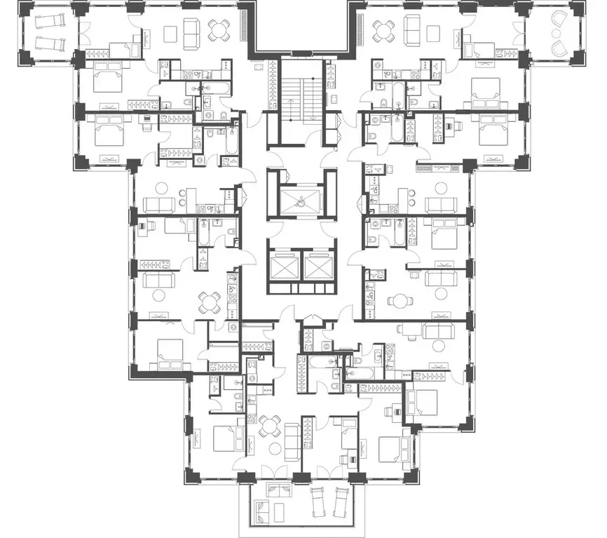 2-к кв. Москва Клифф 5 кв-л, Сити Бэй жилой комплекс, 2 (82.23 м) - Фото 2