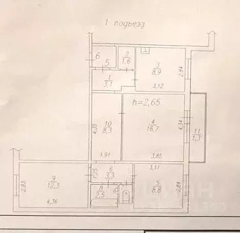 3-к кв. Красноярский край, Красноярск ул. Чернышевского, 73 (66.0 м) - Фото 0